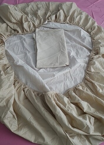 Lastikli tek kişilik çarşaf ve yastık kılıfı sıfırdır ambalajlı - Görsel 3