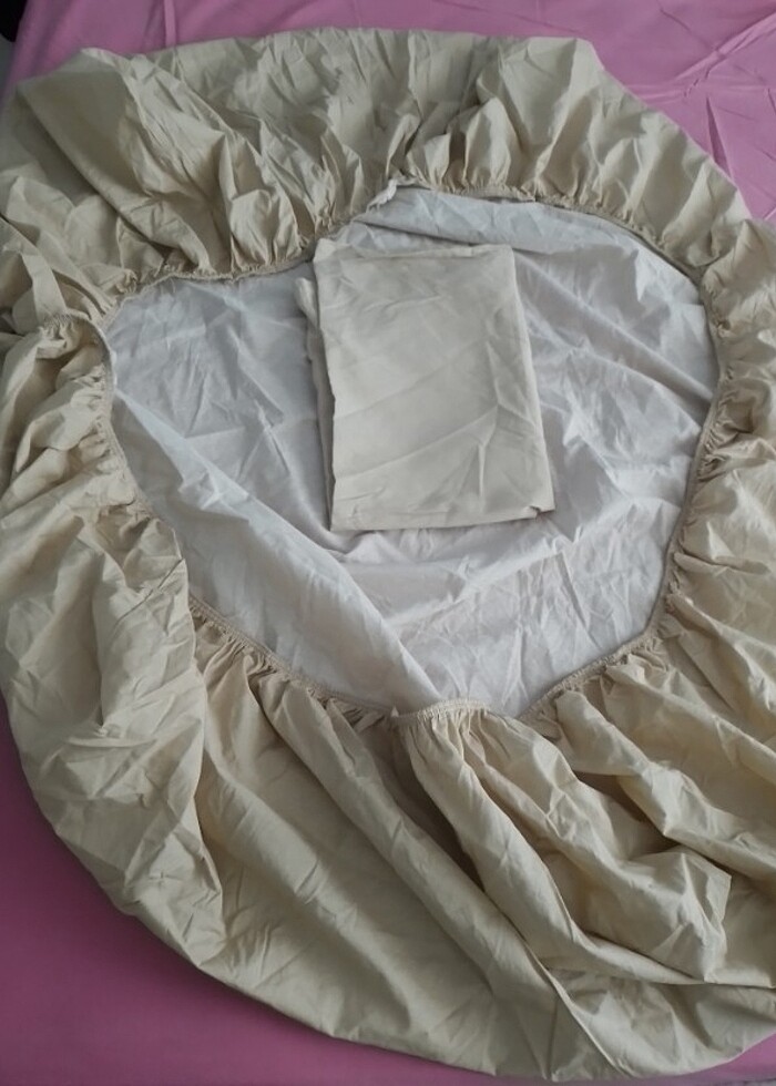 Lastikli tek kişilik çarşaf ve yastık kılıfı sıfırdır ambalajlı - Görsel 2