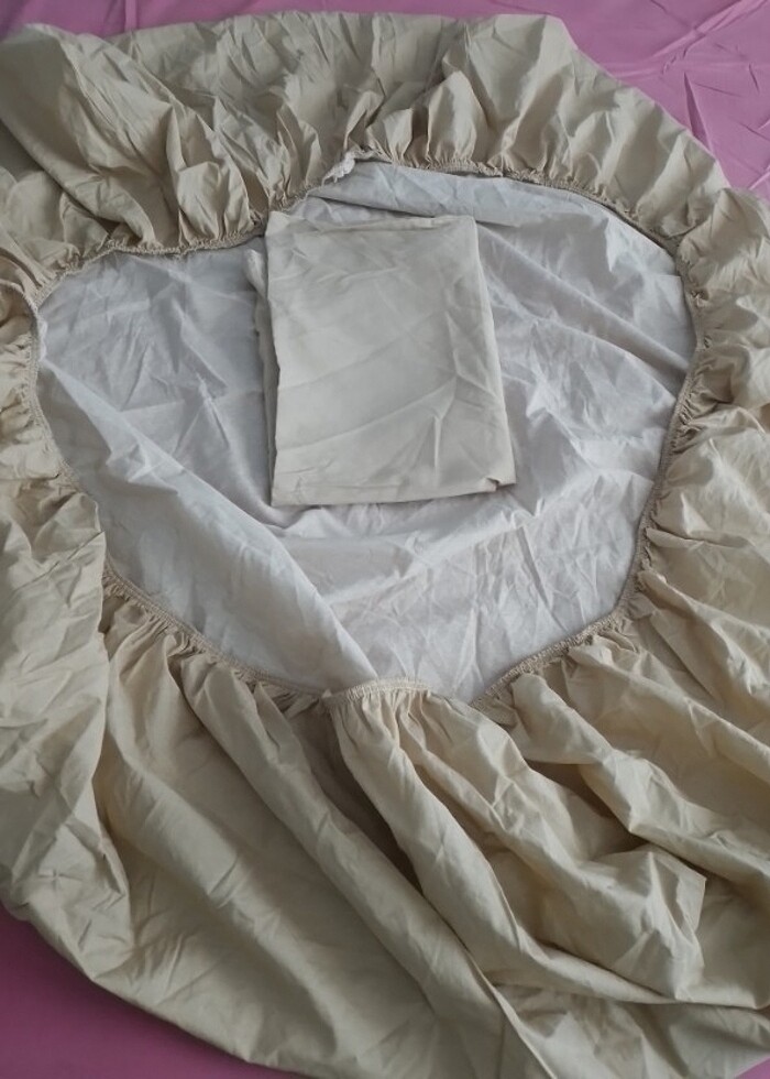 Lastikli tek kişilik çarşaf ve yastık kılıfı sıfırdır ambalajlı - Görsel 3