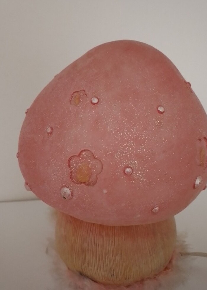 Çocuk odası için mantar ev  renkli abajur fişlidir - Görsel 5