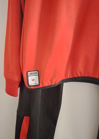 Kırmızı Siyah Erkek  Eşofman Takımı lotto marka cepli m beden - Görsel 3
