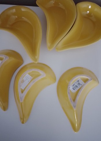 seramik hardal Sarısı 6lı Modern Tabak Seti - Görsel 9