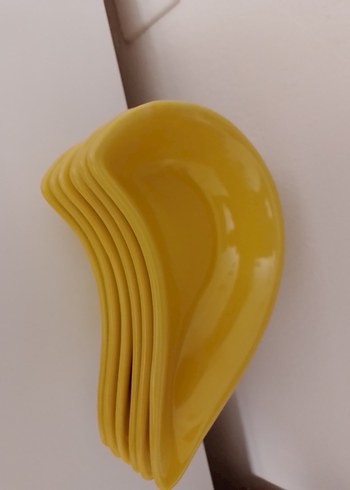 seramik hardal Sarısı 6lı Modern Tabak Seti - Görsel 3