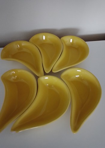 seramik hardal Sarısı 6lı Modern Tabak Seti - Görsel 5