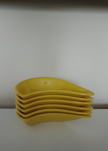 seramik hardal Sarısı 6lı Modern Tabak Seti - Görsel 8