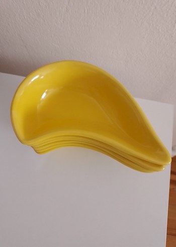 seramik hardal Sarısı 6lı Modern Tabak Seti - Görsel 4