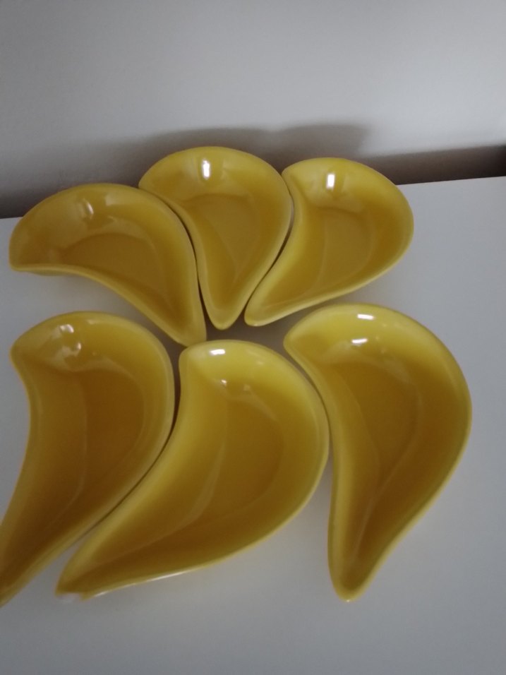 seramik hardal Sarısı 6lı  Modern Tabak Seti - Görsel 2