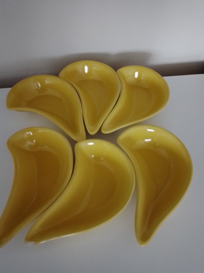 seramik hardal Sarısı 6lı  Modern Tabak Seti - Görsel 5