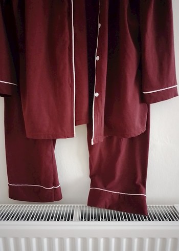 xxl Beden Bordo Kadın Pijama Takımı yeni etiketi yok