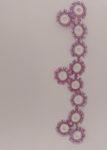 Mor Nakışlı Dantel havlu kenarı Bi adet - Görsel 2