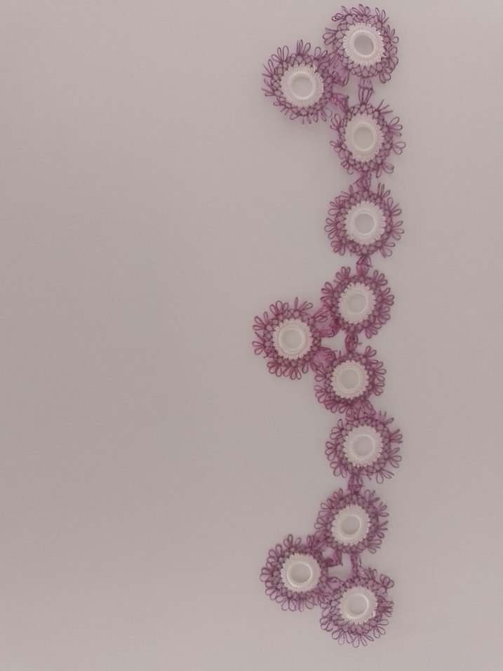 Mor Nakışlı Dantel havlu kenarı Bi adet - Görsel 2