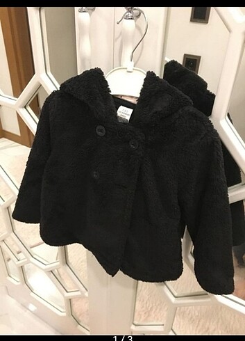 18-24 Ay Beden siyah Renk Kız bebek ceket