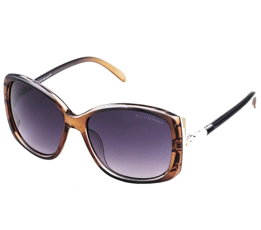 Silvio Monetti Klasik Şeffaf Kahverengi Kadın Güneş Gözlüğü - Görsel 4