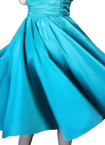 Turkuaz renk abiye - Görsel 4