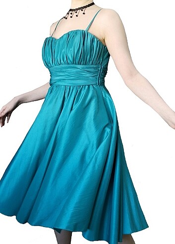 Turkuaz renk abiye - Görsel 2