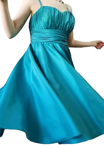 Turkuaz renk abiye - Görsel 3