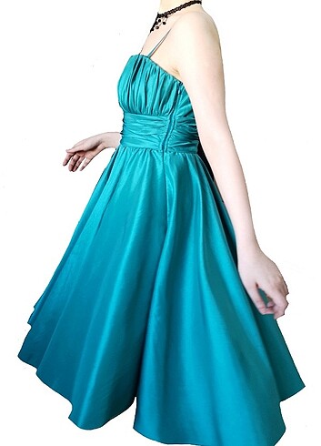 Turkuaz renk abiye - Görsel 6