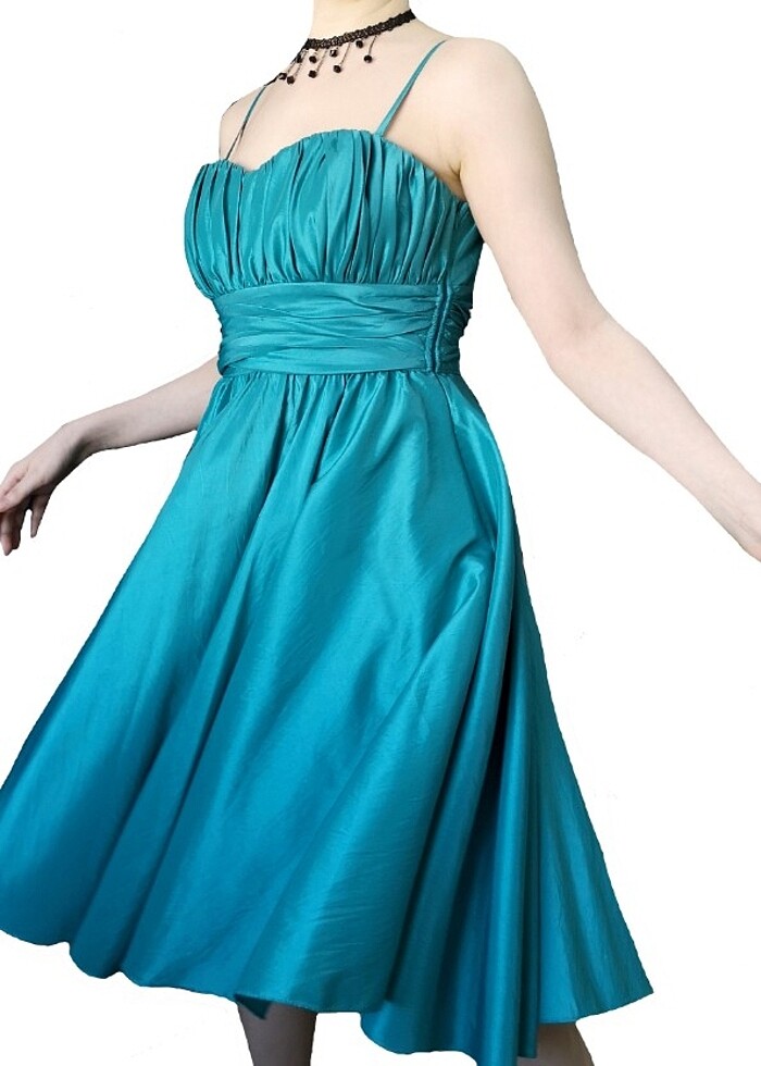 Turkuaz renk abiye - Görsel 2