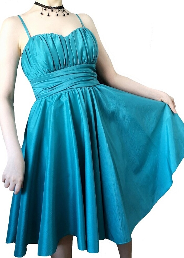 Turkuaz renk abiye - Görsel 5