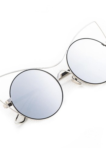 mavi ayna camlı kedi model  Kadın Gözlüğü - Görsel 7