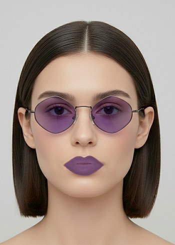 Şeffaf Mor Avant-Garde Kadın Gözlüğü - Görsel 4