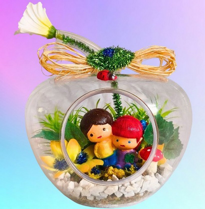 elma teraryum Mini Teraryum Süsleme - Görsel 4