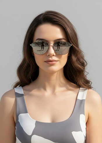 Rainwalker Gri ayna cam Minimalist Unisex Güneş Gözlüğü - Görsel 3