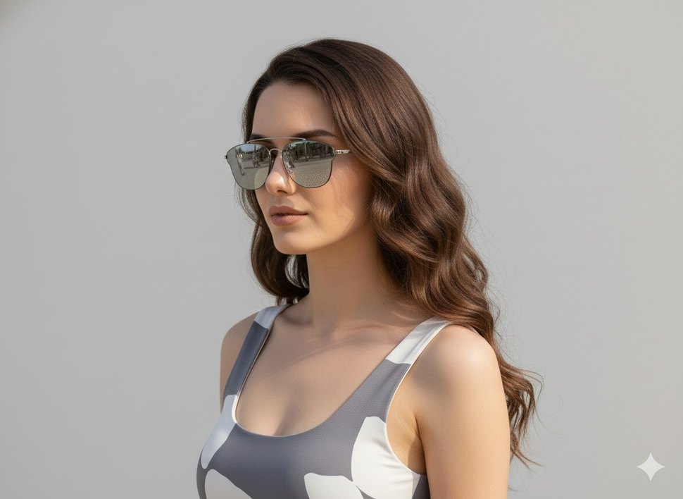 Rainwalker Gri ayna cam Minimalist Unisex Güneş Gözlüğü - Görsel 2