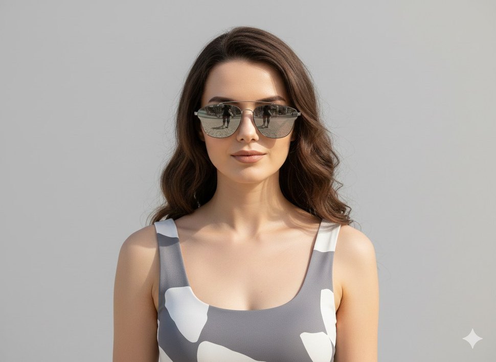 Rainwalker Gri ayna cam Minimalist Unisex Güneş Gözlüğü - Görsel 3