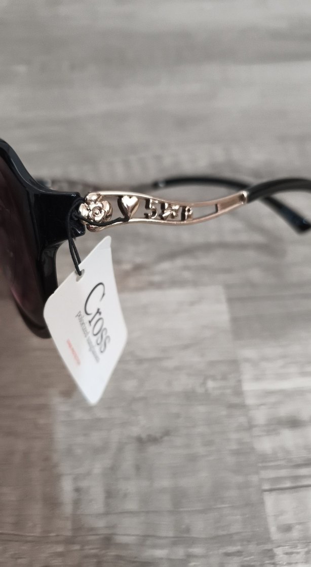 Cross metal  Detaylı Siyah Kadın Güneş Gözlüğü - Görsel 5