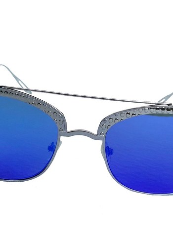 Polo 55 metal Çerçeveli Mavi Aynalı unisex Güneş Gözlüğü - Görsel 3