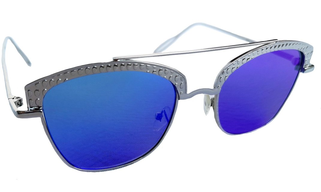 Polo 55 metal Çerçeveli Mavi Aynalı unisex Güneş Gözlüğü - Görsel 4