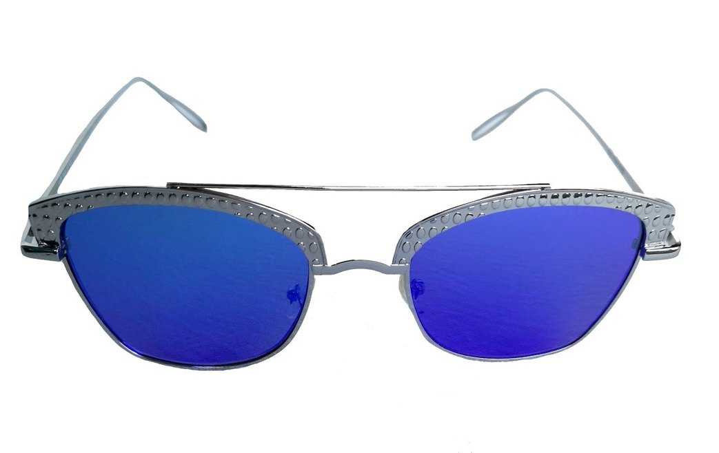 Polo 55 metal Çerçeveli Mavi Aynalı unisex Güneş Gözlüğü - Görsel 5