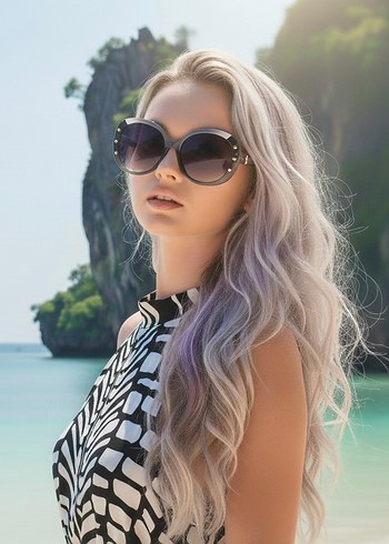 Polo 55 Şeffaf Gri cam Kadın Güneş Gözlüğü - Görsel 2