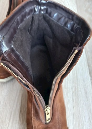 Kahverengi Süet Kadın Dolgu Topuk Bot - Görsel 2