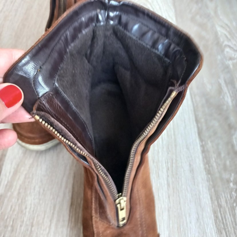 Kahverengi Süet Kadın Dolgu Topuk Bot - Görsel 2