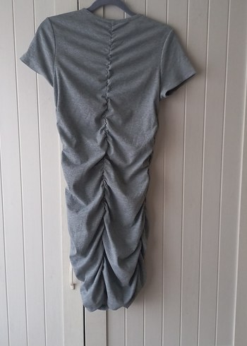 Büzgülü fitilli  mini elbise - Görsel 4