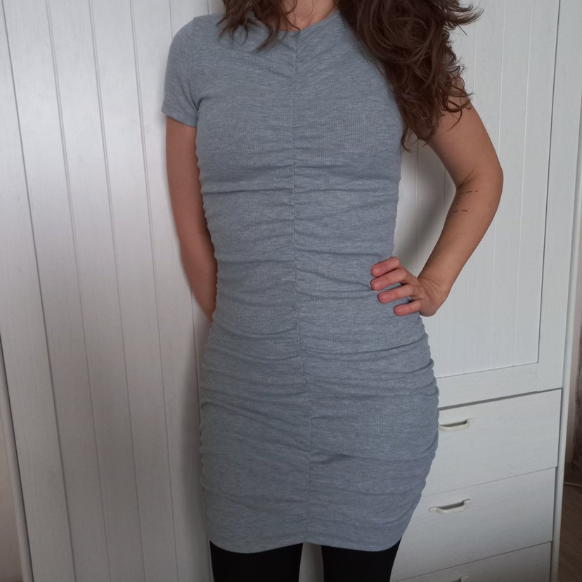 Büzgülü fitilli  mini elbise - Görsel 2