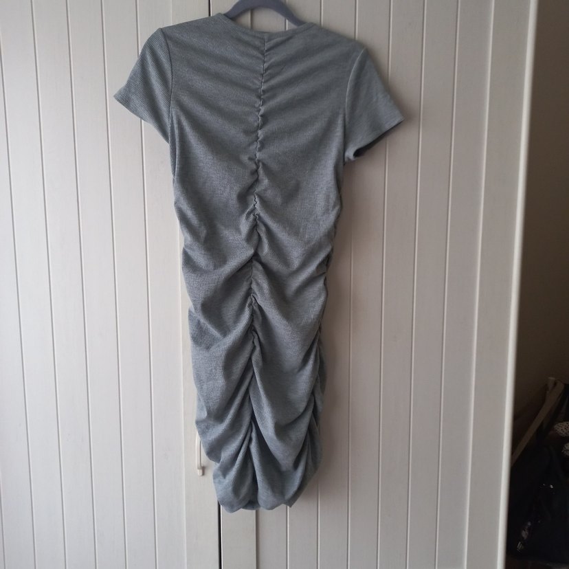 Büzgülü fitilli  mini elbise - Görsel 4