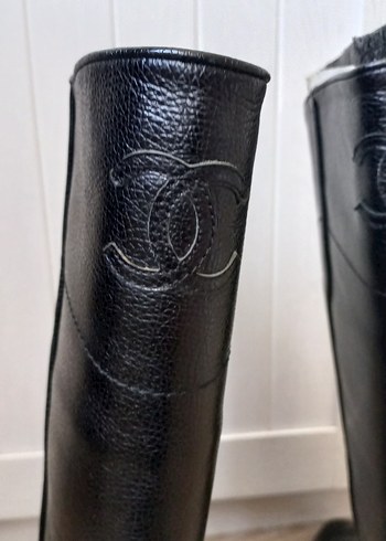 Hakiki  Deri Siyah Dizüstü Çizme - Görsel 7