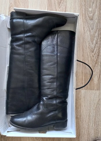 Hakiki  Deri Siyah Dizüstü Çizme - Görsel 6