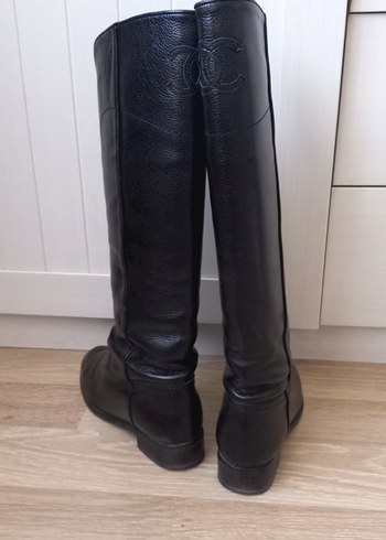 Hakiki  Deri Siyah Dizüstü Çizme - Görsel 4