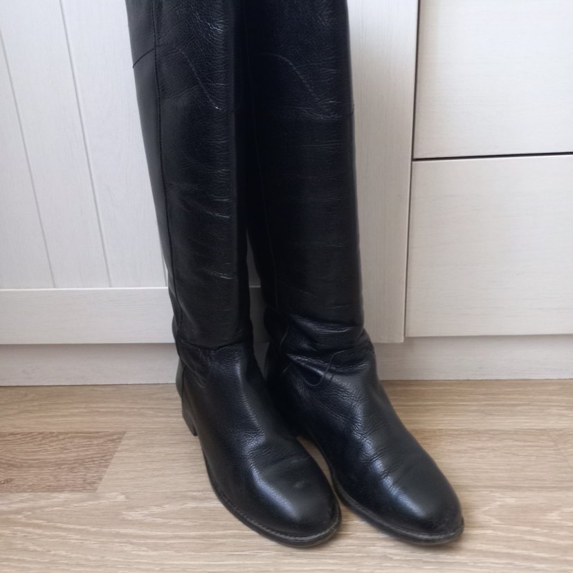 Hakiki  Deri Siyah Dizüstü Çizme - Görsel 5
