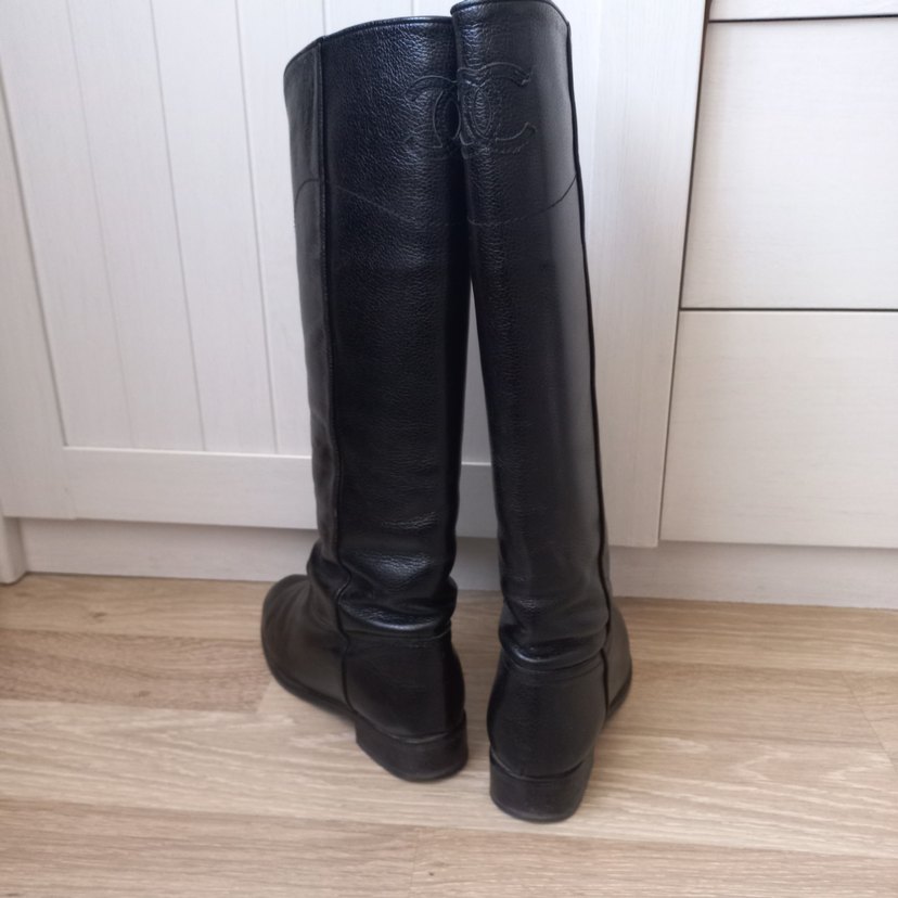 Hakiki  Deri Siyah Dizüstü Çizme - Görsel 4