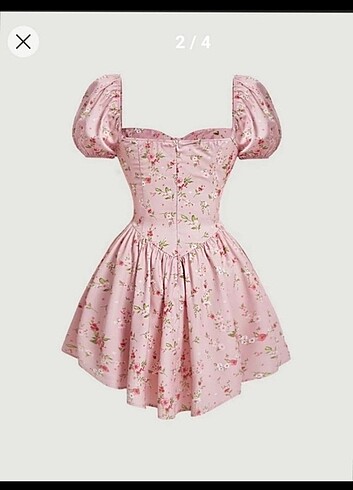 Sheinside Shein çicekli pembe elbise 