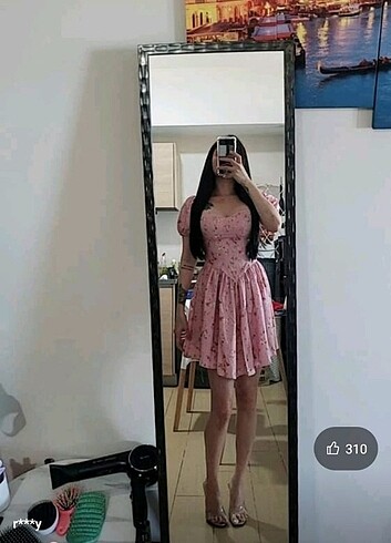 s Beden pembe Renk Shein çicekli pembe elbise 
