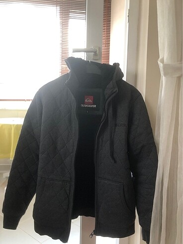 s Beden gri Renk Quiksilver mont işlevi görevi gören içi kürklü sweat