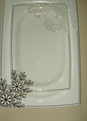 Karaca Karaca Fine Bone Snow Gold 2 lı kayık tabak