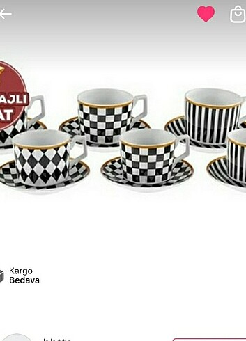 Karaca cheekers kahve fincanı 6li