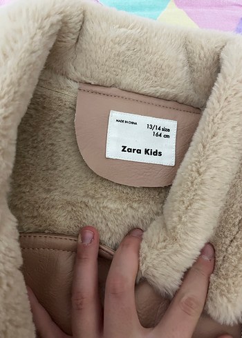Zara Bej Kürklü Deri Kadın Ceket